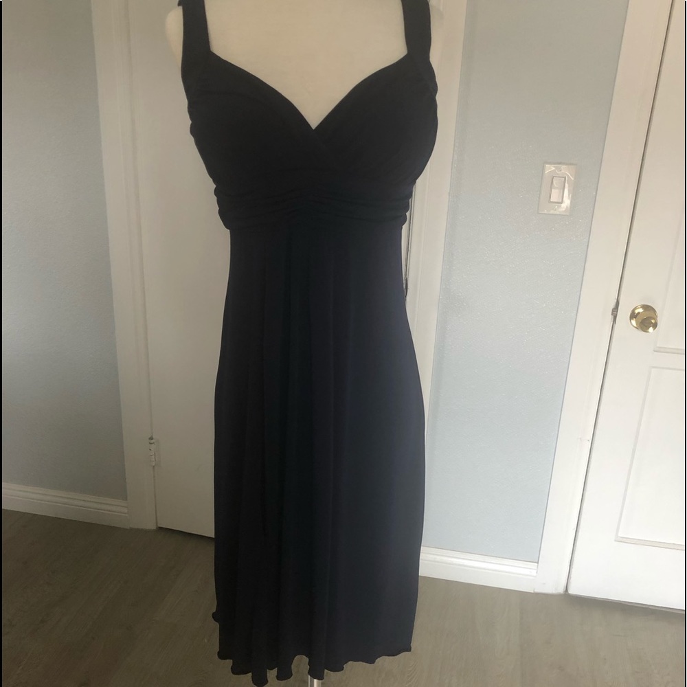 Navy midi dress